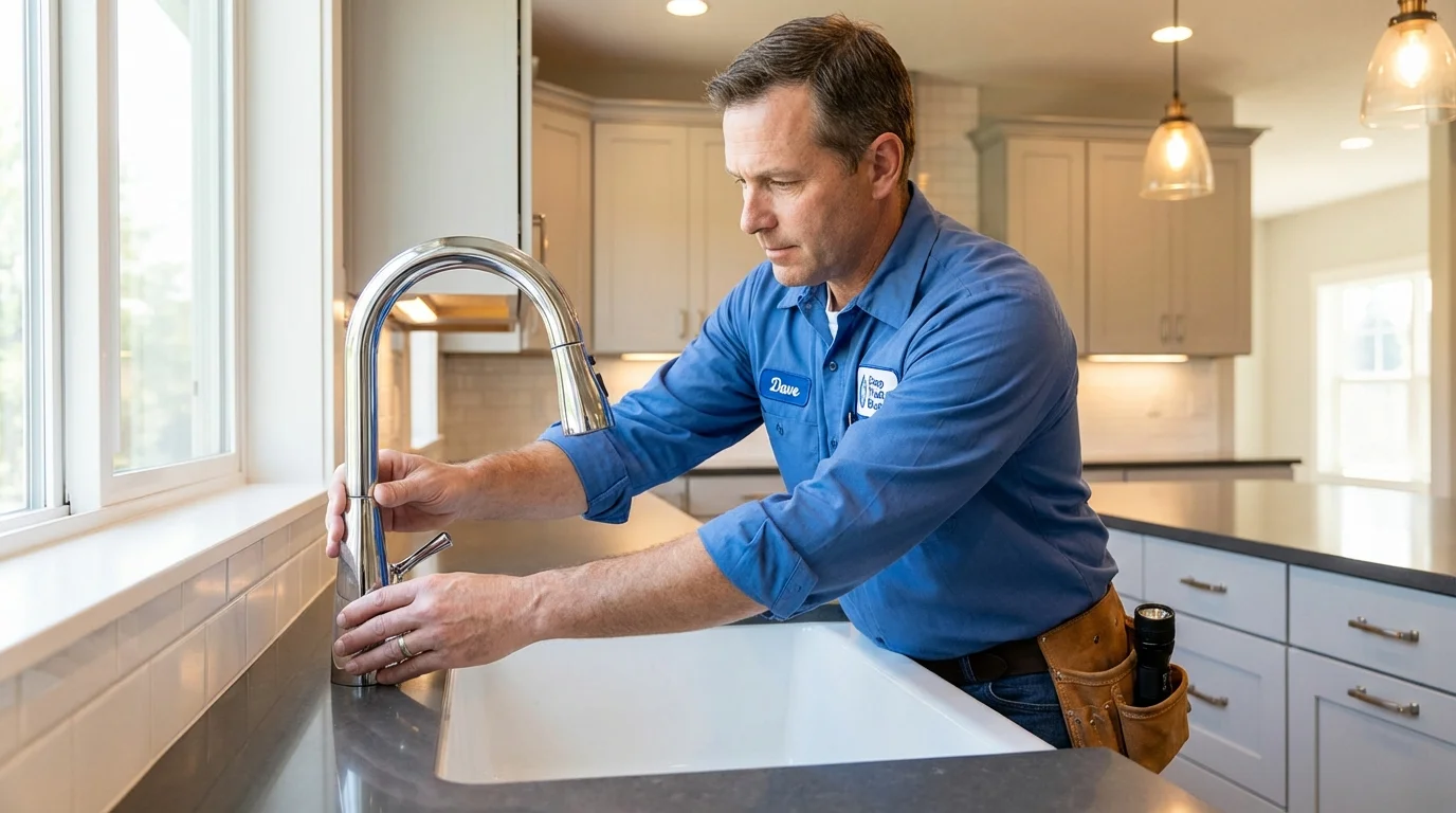 Kitchen faucet installation by Johns Plumbing LLC in Sharon